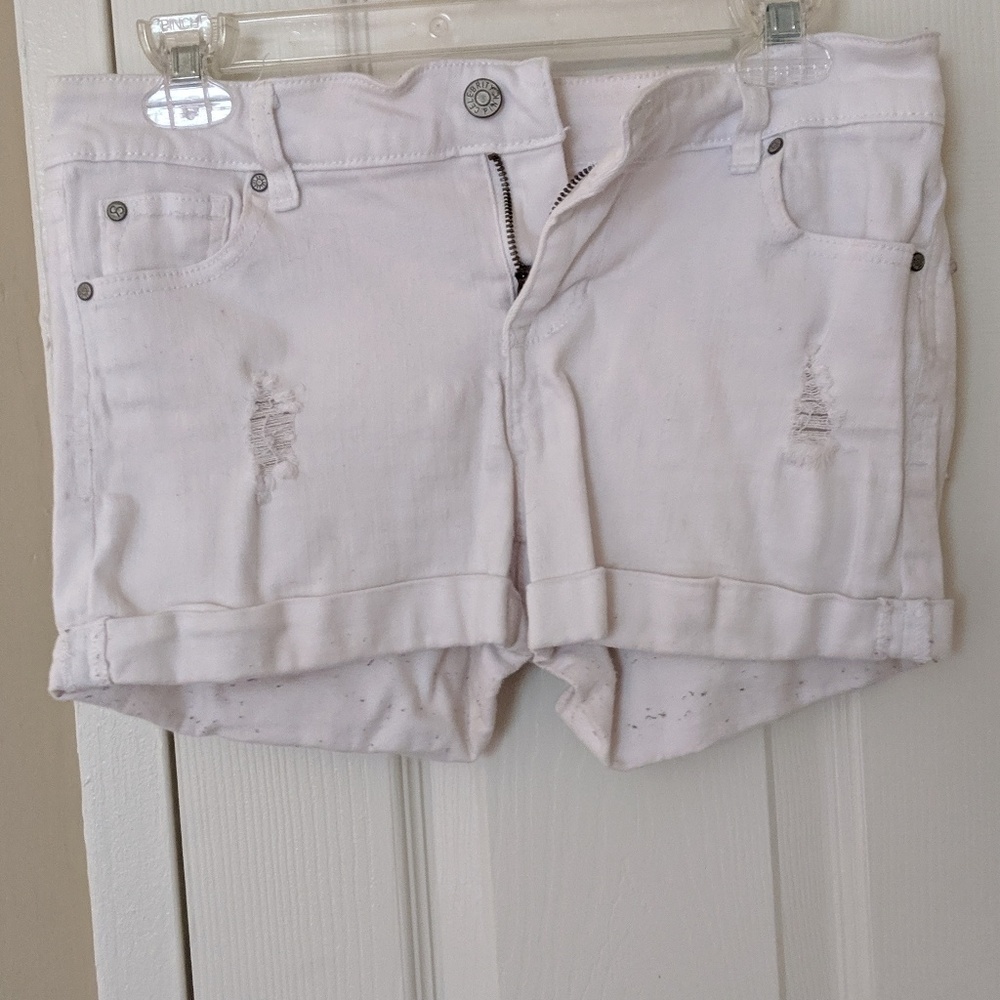 White jean shorts